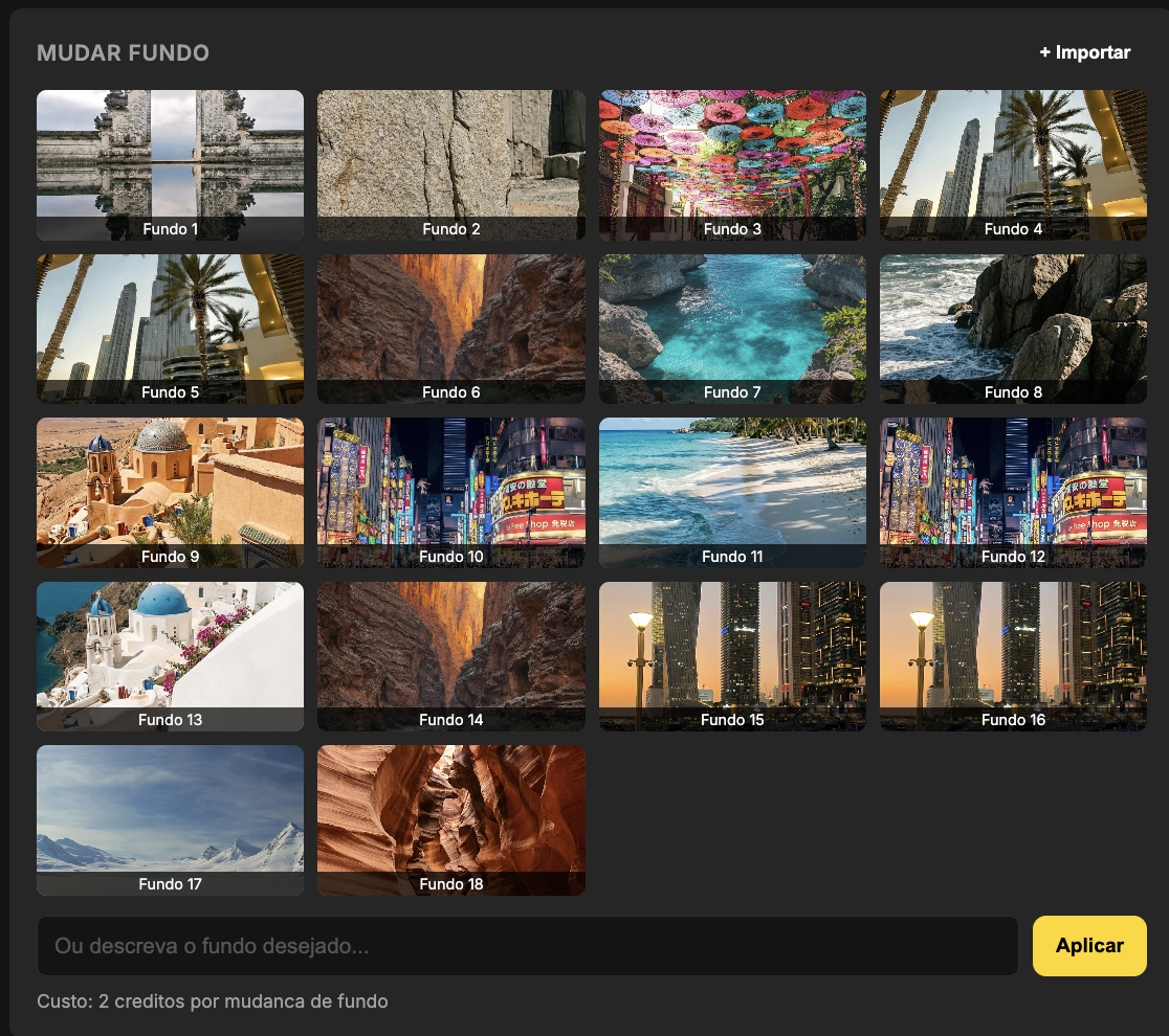Biblioteca de fundos profissionais para fotos de moda com IA - mantega.ai
